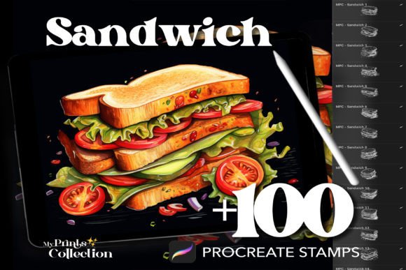 100 Procreate Sandwich Stamps