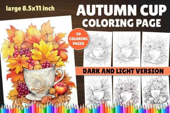 Autumn Cup Coloring Book