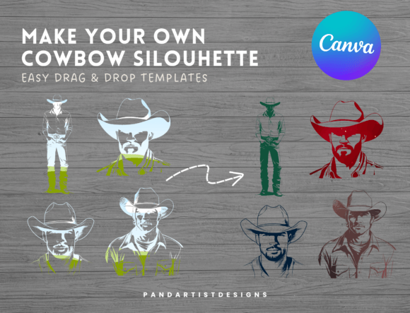 Cowboy Silhouette Canva Frame Template: A Versatile Tool for Creative Projects