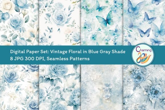 Digital Papers Set Vintage Floral: A Versatile Design Asset for Creative Projects