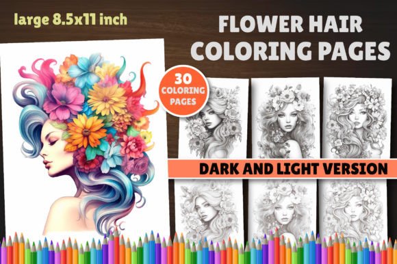 Flower Hair Coloring Book: A Creative Escape for Art Lovers