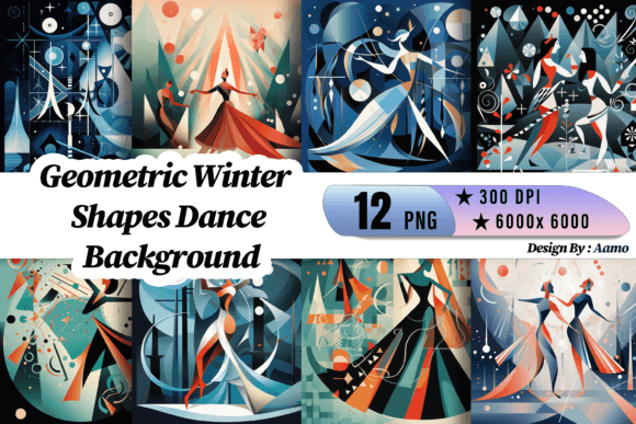 Geometric Winter Dance Background: A Modern Design Tool for Creative Projects