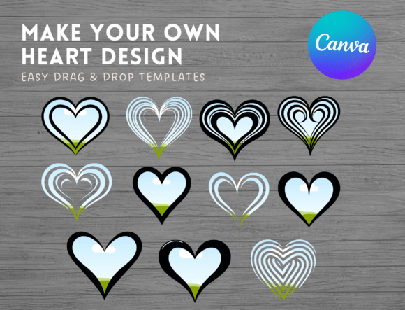 Heart Canva Frame Bundle Template Doodle: A Creative Tool for Designers and Creators
