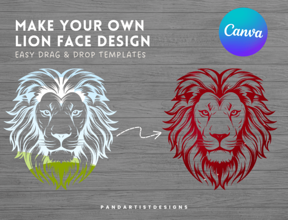 Lion Face Canva Frame Template for Creative Projects