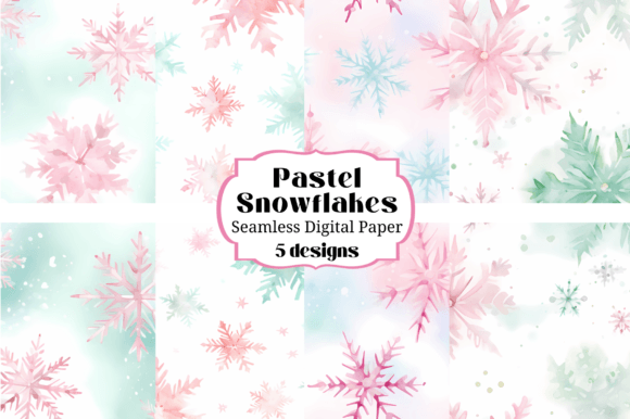 Pastel Christmas Snowflakes Seamless Patterns: A Digital Art Resource for Creative Projects