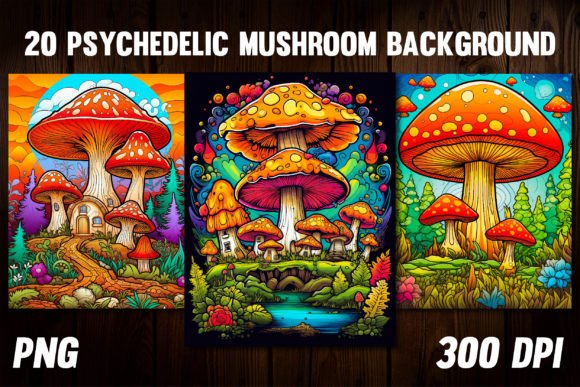 Psychedelic Mushroom Background 2: A Gateway to Creative Exploration