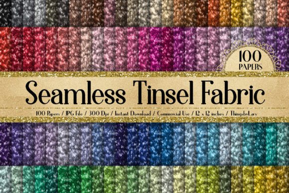 Seamless Fine Tinsel Fabric Papers for Digital Design and Printing