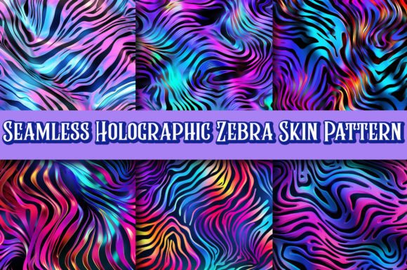 Seamless Holographic Zebra Skin Pattern: A Futuristic Design Element for Creative and Commercial Use