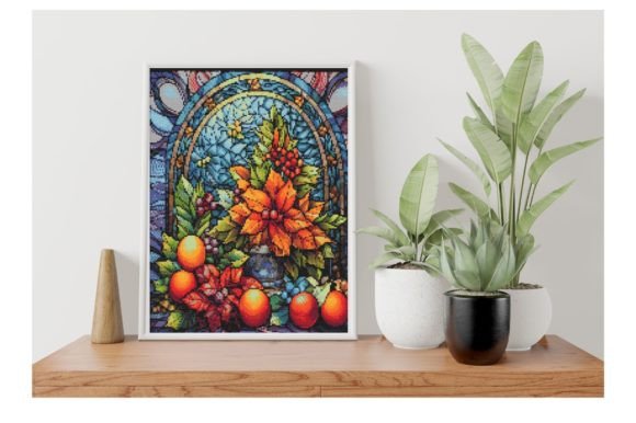 Stained Glass Poinsettia Cross Stitch: A Festive Craft for the Modern Home