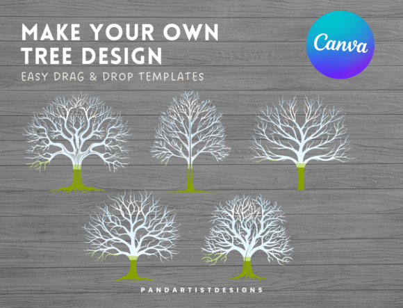Tree Forest Canva Frames Template Bundle