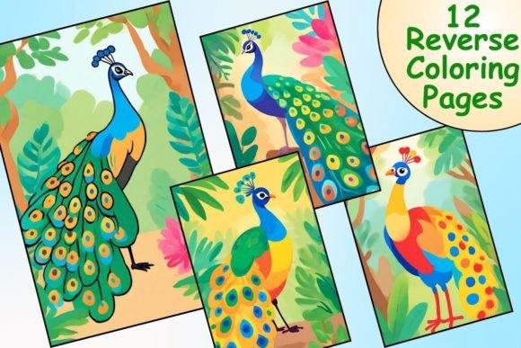 Unique Peacock Reverse Coloring Pages: A New Way to Spark Creativity