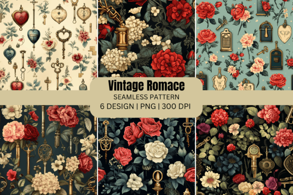 Valentine Vintage Romance Seamless