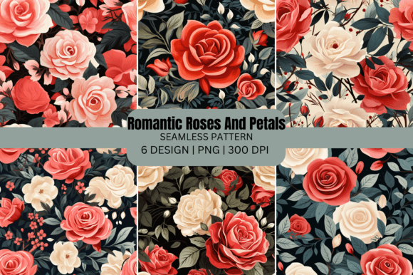 Valentine’s Romantic Roses and Petals Digital Paper: A Versatile Design for Creative Projects