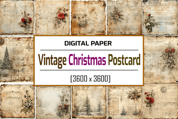 Vintage Christmas Postcard Backgrounds: A Timeless Addition to Your Digital Projects