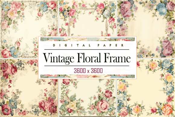 Vintage Floral Frame: A Timeless Design Element for Digital Projects